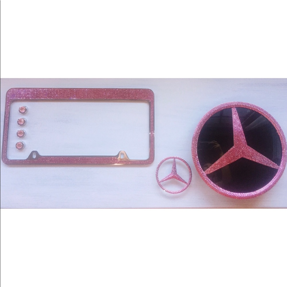 Mercedes SL550 Pink Swarovski Crystal Emblems